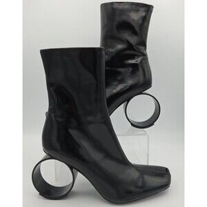 Jeffrey Campbell Teasers Spool Heel Booties Women’s Size 9.5 Black Leather